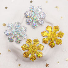 120pcs Glitter Colorful Fabric Snowflake Cloth Appliques Wedding Patches DIY Hair Clip Accessories Craft Supplies E00 2024 - buy cheap