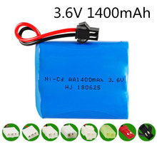 Batería NICD de 3,6 v y 1400mAh para juguetes a control remoto, coches, tanques, trenes, Robots, pistolas, ni-cd, AA, 700mah, de 3,6 v batería recargable, 1 Uds., SM 2024 - compra barato