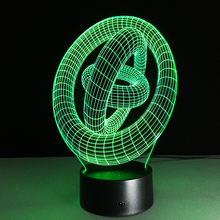Increíble arte de ilusión 3D, rondas abstractas, lámpara de mesa LED de luz nocturna con forma mágica circular como regalo, envío directo gratis 2024 - compra barato