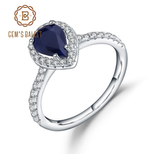Женское кольцо для помолвки Gem's Ballet, романтичное классическое кольцо из стерлингового серебра 925 пробы с синим сапфиром, 1,29 карат 2024 - купить недорого