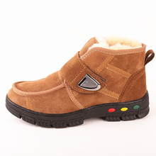 Bota de couro masculina, calçado com cadarço, quente, neve, masculina, tamanho americano, novo, calçado quente, inverno 2024 - compre barato