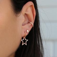 3 Pcs/Set Fashion Gold Five Pointed Star Crystal Earrings Ear Clip Women Charm Birthday Party Jewelry Gift Female Earring Set 2024 - buy cheap