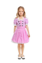 Fantasia de festa infantil, vestido com xadrez e avental nas cores rosa 2024 - compre barato