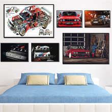 Póster de la serie BMW M3 E30, carteles e impresiones de coches de carreras, cuadro artístico de pared, pintura en lienzo para decoración del hogar de la sala de estar 2024 - compra barato