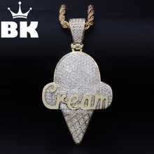 O rei brilhante colar de sorvete personalizado hip hop iced out zircônia cúbica dourado prata cz pedra 2024 - compre barato