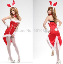 FREE SHIPPING Ladies Bunny Fancy Dress Costume Outfit Sexy Reb Black Easter Girl 2024 - buy cheap