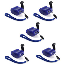 Lots 5pcs Blue Universal Portable Dynamo Hand-Crank USB Cell Mobile Phone Emergency Hand Power Charger 2024 - buy cheap