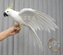 Simulaiton-cacatúa blanca de polietileno y alas de pelo, muñeco de pájaro, regalo de 43cm, 2283 2024 - compra barato