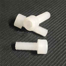 3pcs M6 PVDF inner hexagon Stigma head plastic screw Corrosion resistant bolt Strong acid and alkali resistance 12-50mm Length 2024 - buy cheap