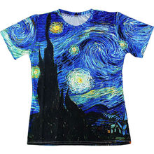 CJLM-ropa clásica de pintura al óleo para hombre, camisetas con estampado 3D de Vincent Gogh, noche estrellada, Vintage, camisetas con personalidad 2024 - compra barato