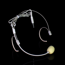 Invisible Flesh Colour 3.5mm Jack Male Screw Lock Double Earhook Microphone For FM Karaoke Wireless System BodyPack Transmitter 2024 - buy cheap