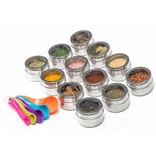 5PCS/Set Magnetic Spice Tins Stainless Steel Storage Container Jars Lid 2024 - buy cheap