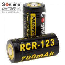 Soshine 2 Pieces RCR123 Li-ion 16340 battery 3.7V 700mAh 16340 Rechargeable batteries with battery box 2024 - buy cheap