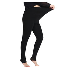 Calças legging femininas super elásticas, grossas para inverno, quentes, plus size, pele de veludo, calças justas, comprimento do tornozelo, cintura alta 2024 - compre barato