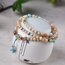 BOEYCJR 108 Stone Beads Bangles&Bracelets Handmade Jewelry Enamel Ethnic 6mm Buddha Beads Energy Bracelet for Women  2024 - buy cheap