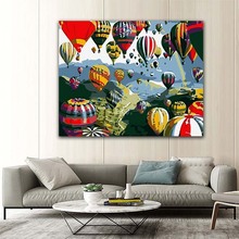 DIY colorings pictures by numbers with colors Hot air balloon in the forest picture drawing painting by numbers framed Home 2024 - buy cheap