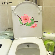 ZTTZDY 22.6*16.3CM Peach Blossom Flower Bedroom Wall Decal Modern Art Toilet Sticker T2-0145 2024 - buy cheap