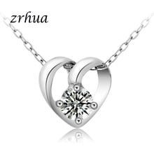 ZRHUA 925 Sterling Silver Necklace AAA CZ Mosaic Zircon Choker Heart Necklace For Women collier Valentine's Day Gift 2024 - compre barato