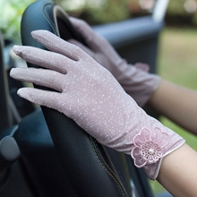 Lady New Summer Gloves Female Sunscreen Mittens Women's Silk Floral Short Drive Outdoor Guantes Luva Feminina  B-8372 2024 - buy cheap
