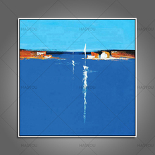 Modern Abstract Crazy Blue Sea landscape Oil Painting Handmade Wall Art on Canvas Wall Stickers Scenery Picture Home Decor Art 2024 - buy cheap
