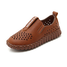 Kids leather Shoes PU Child Moccasins Hollow Out Breathable Boys Girls Leather Shoes Kids Loafers Soft Children Leather Shoes 2024 - buy cheap