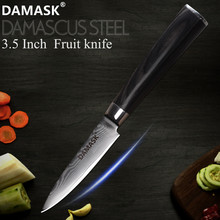 Damasco-cuchillo para pelar frutas y verduras, herramienta de cocina con mango de madera de Color, hoja afilada de Damasco de 3,5 pulgadas 2024 - compra barato