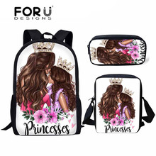 FORUDESIGNS-Super mamá de princesa reina y bebé para niñas, conjunto de 3 unids/set, bolsa para escuela primaria, mochila escolar para niños 2024 - compra barato