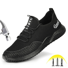 ZAPATOS DE TRABAJO indestructibles para mujer y hombre, zapatillas de malla ligera transpirable de seguridad para construcción, informales, con punta de acero 2024 - compra barato