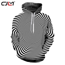 CJLM Novo Homem Criativo Preto Branco Listrado Hoodies Unisex Homens Soltos Grande Casal Pullover 3D Impresso Roupas De Stun 2024 - compre barato