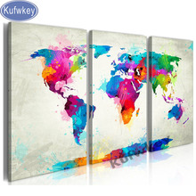 5D Diy Diamond Painting World Map,Full square/round Cross-Stitch,triptych painting Mosaic Diamond Embroidery,office Decoration 2024 - buy cheap