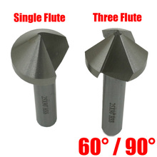 45mm 50mm 60mm High Speed Steel HSS 60 90 Degree Single One Three 3 Flute Edge Chamfer Lathe Cutter Mill Countersink Drill Bit 2024 - buy cheap