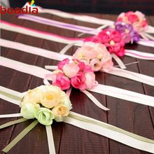 Creative Design Wedding Artificial Silk Bridesmaid Head Flowers 8cm 1pcs/lot 6 Colors Very Romantic Style Wedding Decoration 2024 - buy cheap