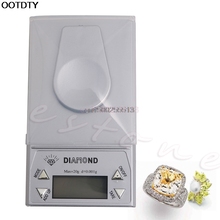 Balança aimomômetro portátil digital lcd, 20g x 0.001g, de bolso, joias, diamante, peso 2024 - compre barato