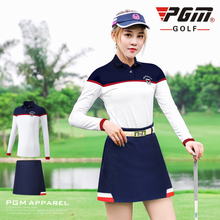 Pgm женская рубашка Спортивная одежда для гольфа/тенниса женская рубашка с длинным рукавом безопасная юбка тонкая дышащая модная юбка комплект D0500 2024 - купить недорого