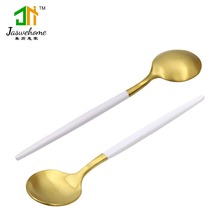 Jaswehome Stainless Steel Soup Spoon Ice Cream Dinner Tableware Gold Plated Dessert Coffee Spoon 2024 - buy cheap