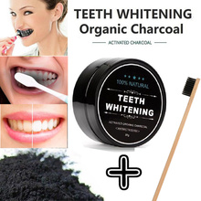 Black Tooth Powder Activated Charcoal Teeth Whitening Stain Remover Toothpaste 30g with Bamboo Tooth Brush 2024 - buy cheap