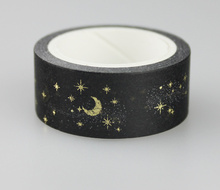 1.5cm*5m Black Bronzing hot silver moon Washi Tape DIY decoration Scrapbooking Sticker Label Masking Tape School Office Supply 2024 - buy cheap