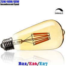 ST64 LED Filament Vintage Teardrop Light Bulb Edison E27 Bombilla De Filamento LED 4W 6W 8W 220V 230V 240V Dimmable Ampoule LED 2024 - buy cheap
