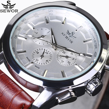 Sewor relógio masculino de luxo de marca superior, 6 mãos, 3 sub-diâmetros, rotativo militar, aviador, relógio mecânico automático, relógios de pulso para homens 2024 - compre barato