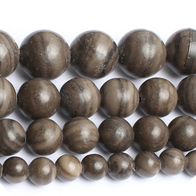 15"Strand Natural Stone Beads Smooth Black Wood Grain Stone Beads Round Loose Spacer Beads For Jewelry Making Bracelet 4-12mm 2024 - buy cheap