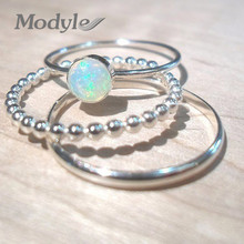 Modyle 2022 Vintage Flower Opal Rings For Women Geometric Pattern Big Knuckle Rings Set Bohemian Jewelry Party Gift 2024 - buy cheap