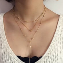 Romantic Multi Layer Heart Bead Pendant Necklace For Women Gold Color Necklace Engagement Gift 2019 New 2024 - buy cheap