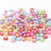 100Pcs Mixed Heart Acrylic Round Spacer Loose Beads For Diy jewelry making Bracelet 7x4mm 2024 - buy cheap