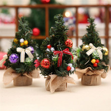 Realistic Mini Christmas Tree Cute Plastic Small Xmas Pine Trees Christmas Party Home Desk Table Decorations Ornaments Gift 2024 - buy cheap