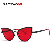 TAOTAOQI marca de ojo de gato gafas de sol de las mujeres diseñador de moda de Metal Retro gafas de sol Vintage mujer rojo tonos gafas UV400 2024 - compra barato