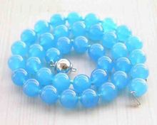 Beautiful 10mm Chalcedony  Beads Necklace 18" 2024 - buy cheap