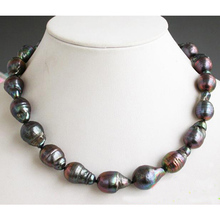 Collar de perlas de agua dulce, 17 pulgadas 15-21mm, goteo negro barroco Keshi renacido, joyería de perlas cultivadas, regalo de joyería de moda para mujeres 2024 - compra barato
