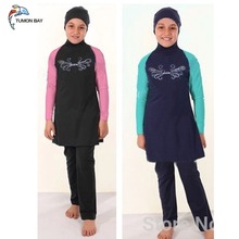 Novo roupa de banho muçulmano para meninas, traje de banho islâmico infantil 2024 - compre barato