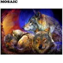 Diy Full drill 5D DIY Diamond Painting"wolf"Embroidery Diamond Cross Stitch Rhinestone Mosaic Painting gift 2024 - buy cheap