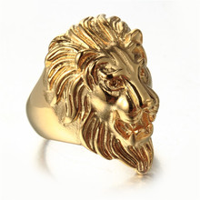 Anel masculino galvanizado dourado anel de aço titânio 2024 - compre barato